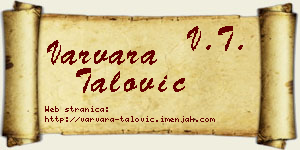 Varvara Talović vizit kartica